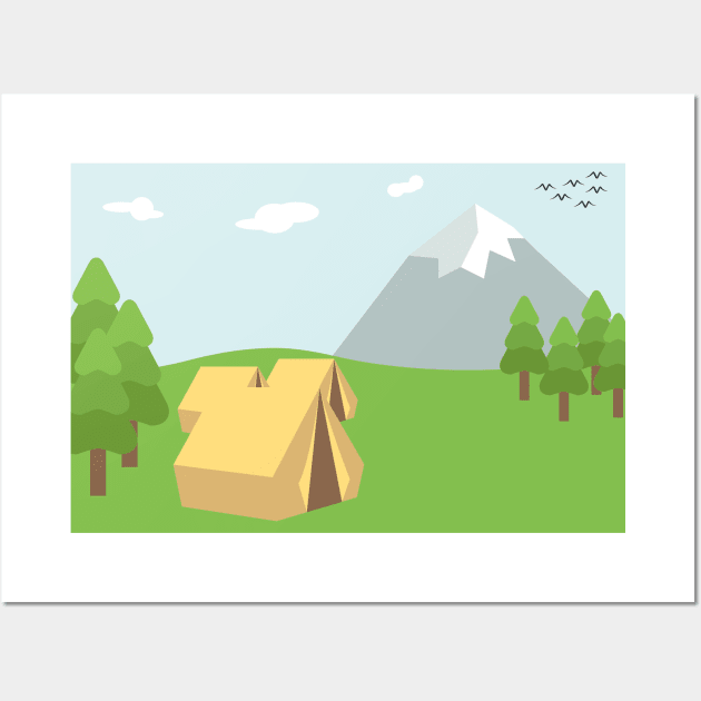 Mountains Camping Wall Art by Polahcrea